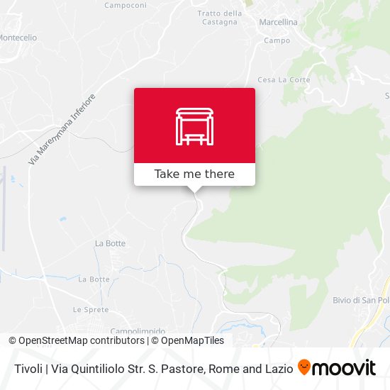 Tivoli | Via Quintiliolo Str. S. Pastore map