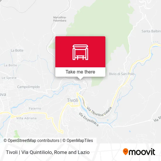 Tivoli | Via Quintiliolo map