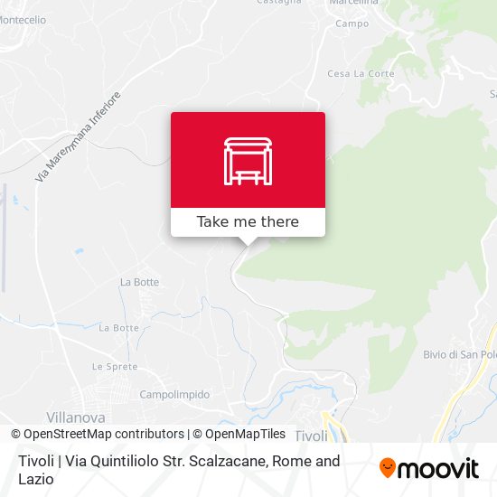Tivoli | Via Quintiliolo Str. Scalzacane map