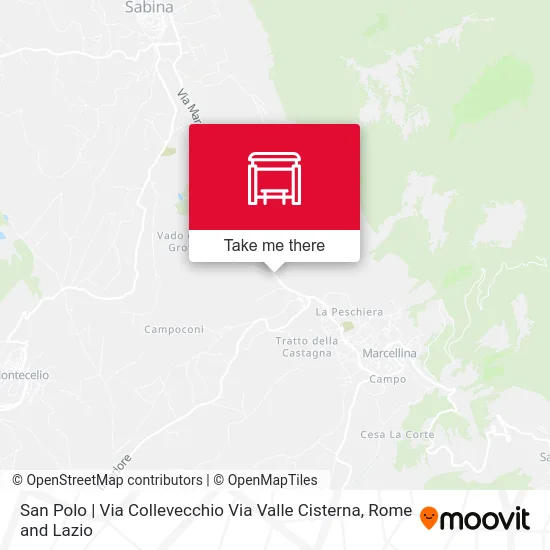 San Polo | Collevecchio Street Valley Cisterna map