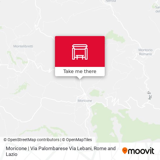 Moricone | Via Palombarese Via Lebani map