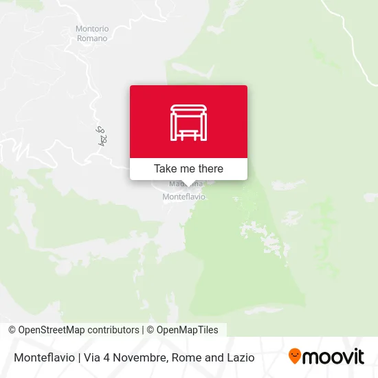 Monteflavio via 4 Novembre Street map