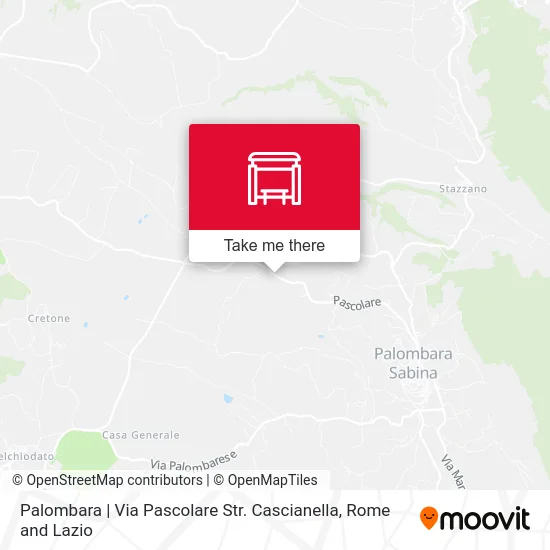 Palombara | Pascolare Street Cascianella Road map