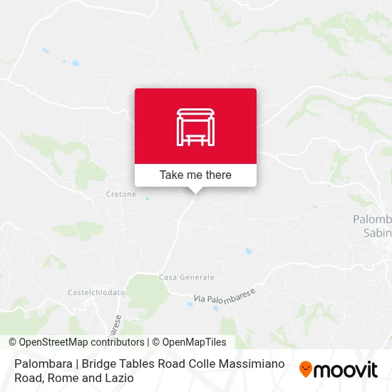 Palombara | Bridge Tables Road Colle Massimiano Road map