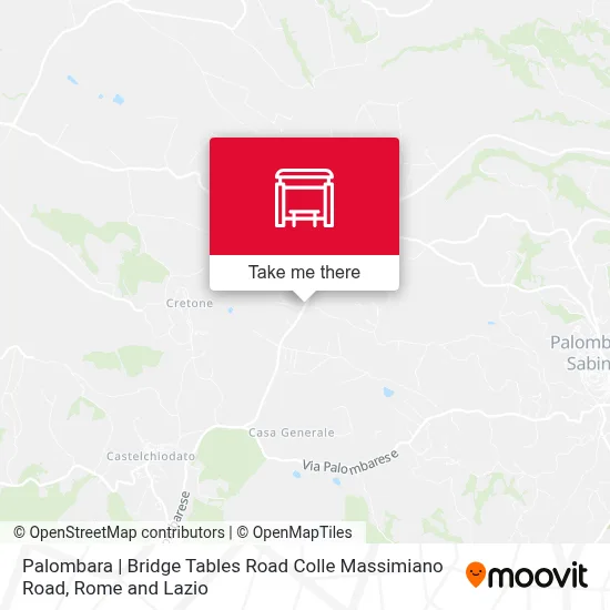 Palombara | Bridge Tables Road Colle Massimiano Road map