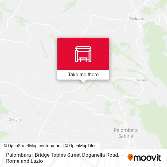 Palombara | Bridge Tables Street Doganella Road map