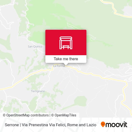 Serrone | Via Prenestina Via Felici map
