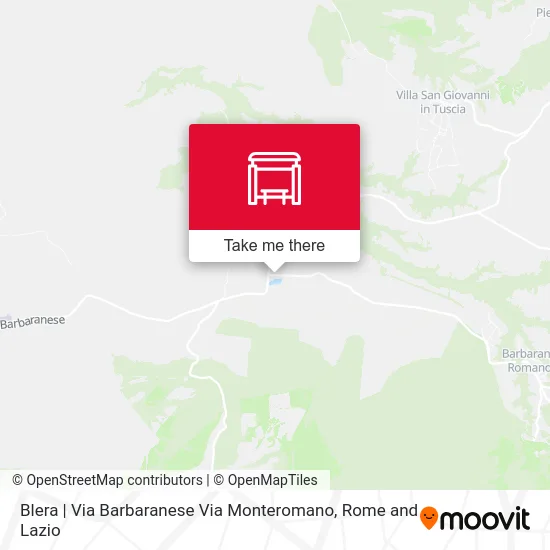 Blera | Barbaranese Street Monteromano Street map