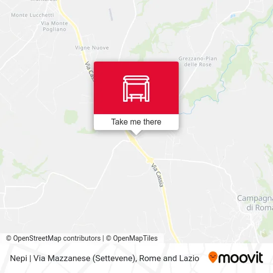 Nepi | Mazzanese Road (Settevene) map