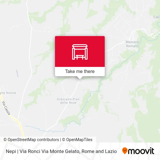 Nepi | Ronci Street Monte Gelato Street map