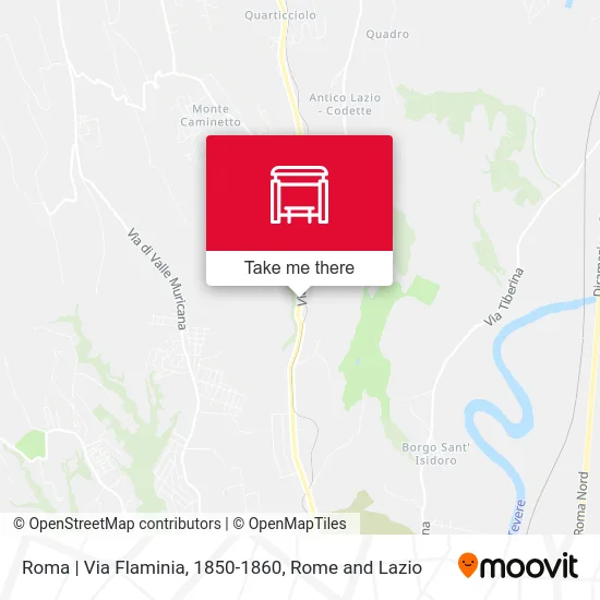 Rome | Via Flaminia, 1850-1860 map
