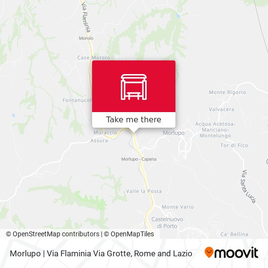 Morlupo | Via Flaminia Via Grotte map