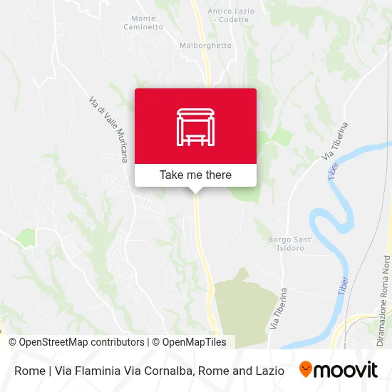 Rome | Via Flaminia Via Cornalba map