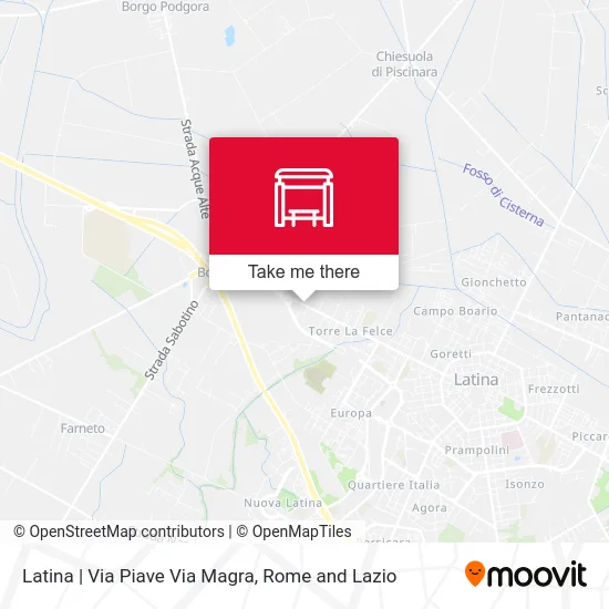 Latina | Piave Street Magra Street map