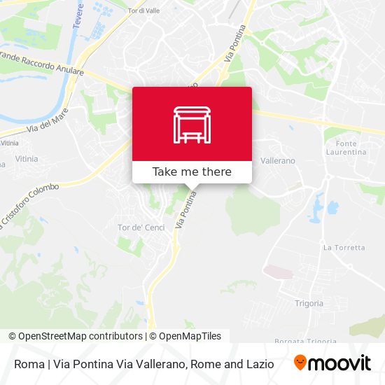 Roma | Via Pontina Via Vallerano map