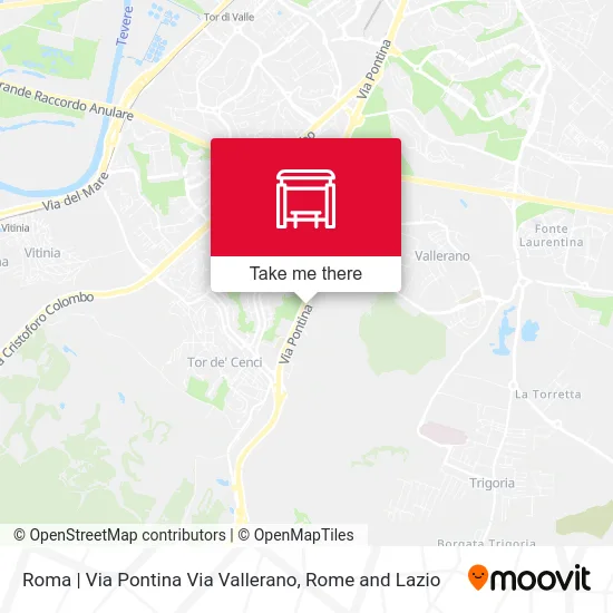 Rome | Pontina Street Vallerano Street map