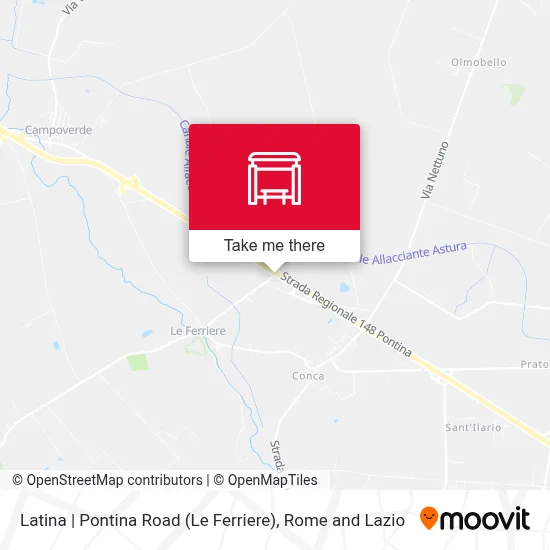 Latina | Pontina Road (Le Ferriere) map