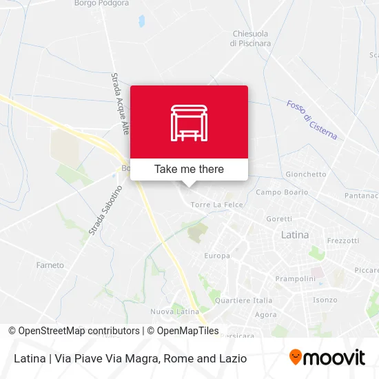 Latina | Piave Street Magra Street map