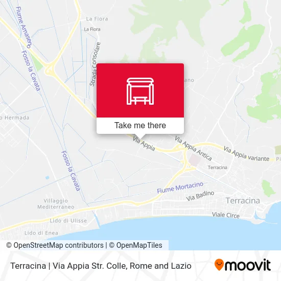 Terracina | Appia Road Colle Street map