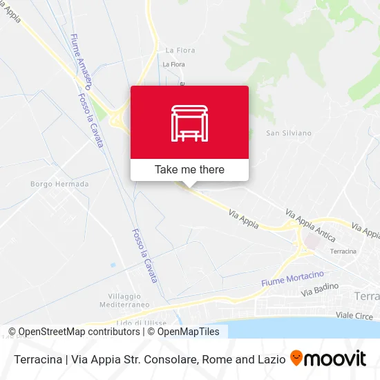 Terracina | Appia Road Consular Road map