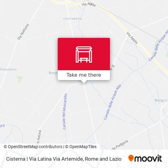 Cisterna | Via Latina Via Artemide map
