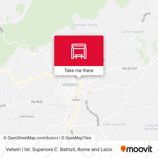 Velletri |  Ist. Superiore C. Battisti map