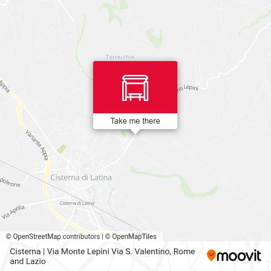 Cisterna | Monte Lepini Road St. Valentine Road map
