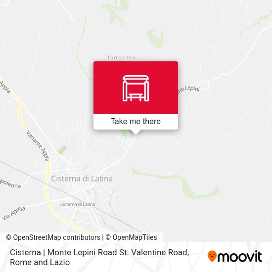 Cisterna | Monte Lepini Road St. Valentine Road map