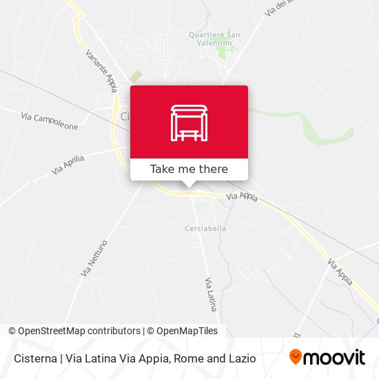 Cisterna | Via Latina Via Appia map