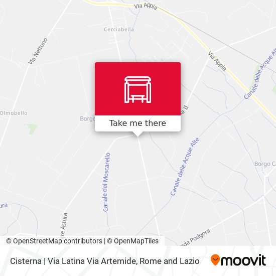 Cisterna | Via Latina Via Artemide map