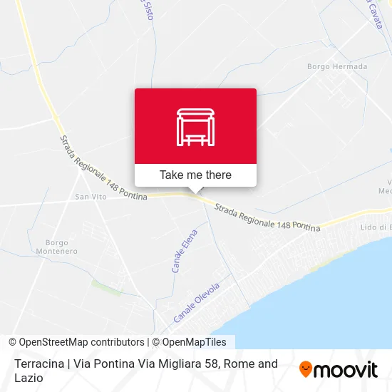 Terracina | Pontina Road Migliara 58 map