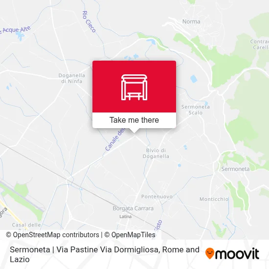 Sermoneta | Via Pastine Via Dormigliosa map