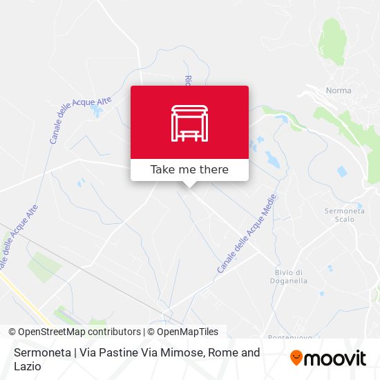 Sermoneta | Via Pastine Via Mimose map