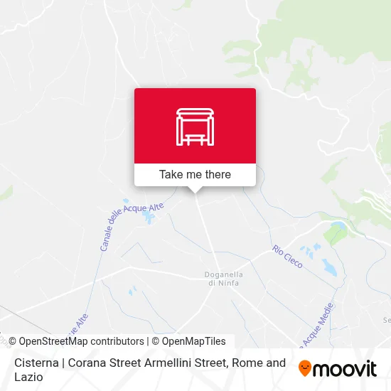Cisterna | Corana Street Armellini Street map