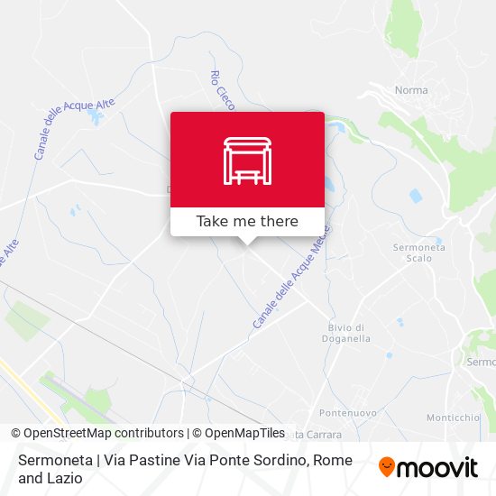 Sermoneta | Via Pastine Via Ponte Sordino map