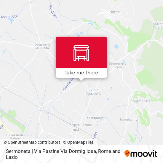 Sermoneta | Via Pastine Via Dormigliosa map