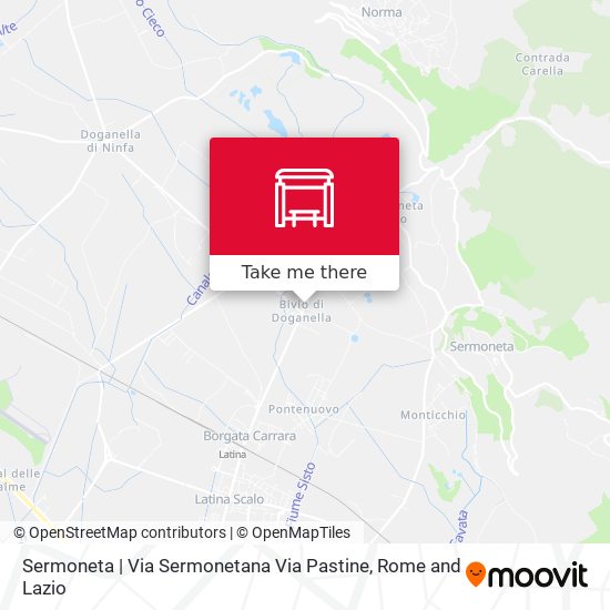 Sermoneta | Via Sermonetana Via Pastine map