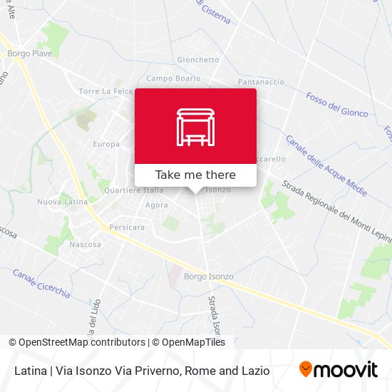 Latina | Via Isonzo Via Priverno map