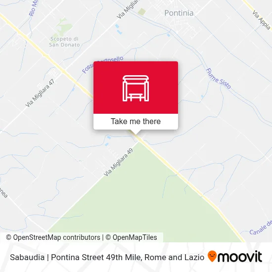 Sabaudia | Pontina Street 49th Mile map
