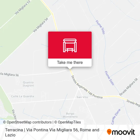 Terracina | Pontina Road Migliara 56 map