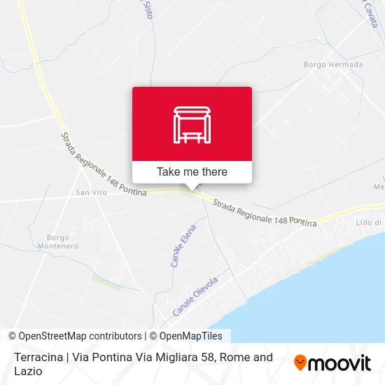 Terracina | Pontina Road Migliara 58 map