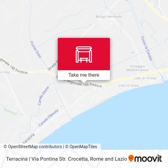 Terracina | Via Pontina Str. Crocetta map