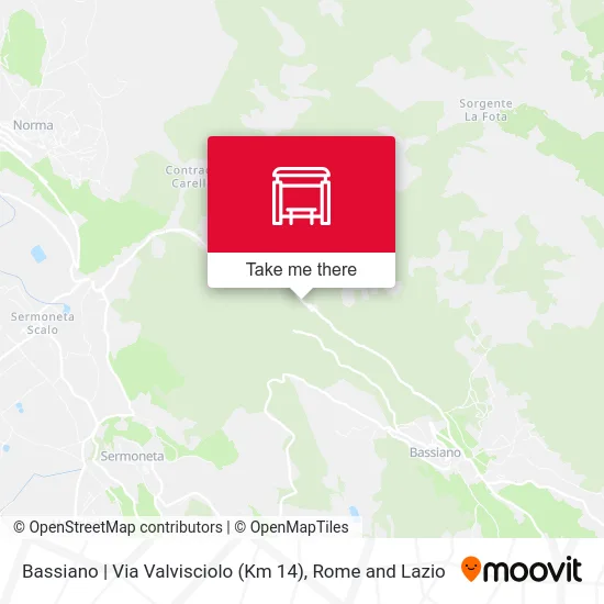 Bassiano | Valvisciolo Road (Km 14) map