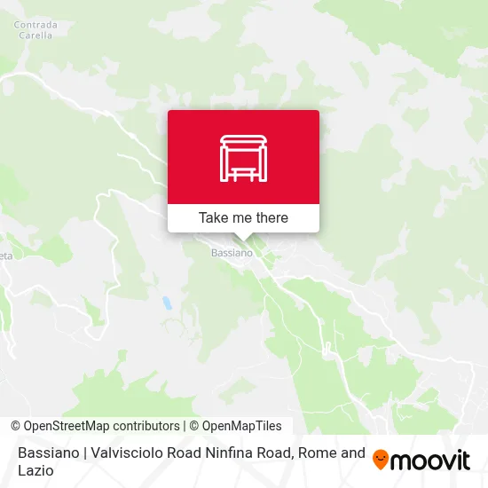 Bassiano | Valvisciolo Road Ninfina Road map