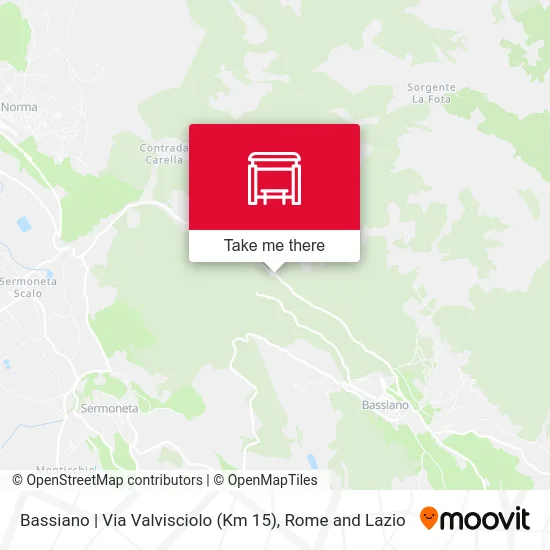 Bassiano Valvisciolo Street (Km 15) map