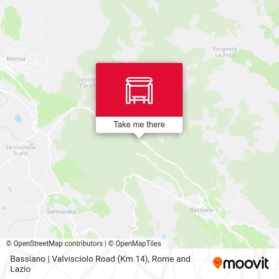 Bassiano | Valvisciolo Road (Km 14) map