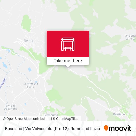 Bassiano | Via Valvisciolo (Km 12) map