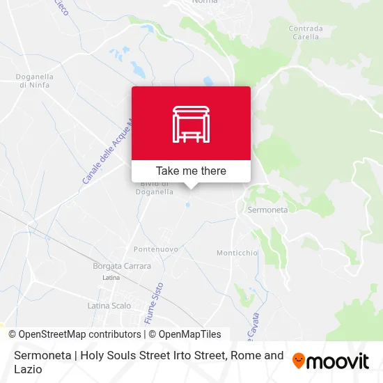 Sermoneta | Holy Souls Street Irto Street map