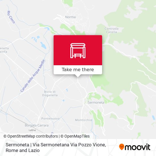 Sermoneta | Via Sermonetana Via Pozzo Vione map