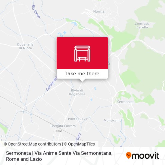Sermoneta | Via Anime Sante Via Sermonetana map
